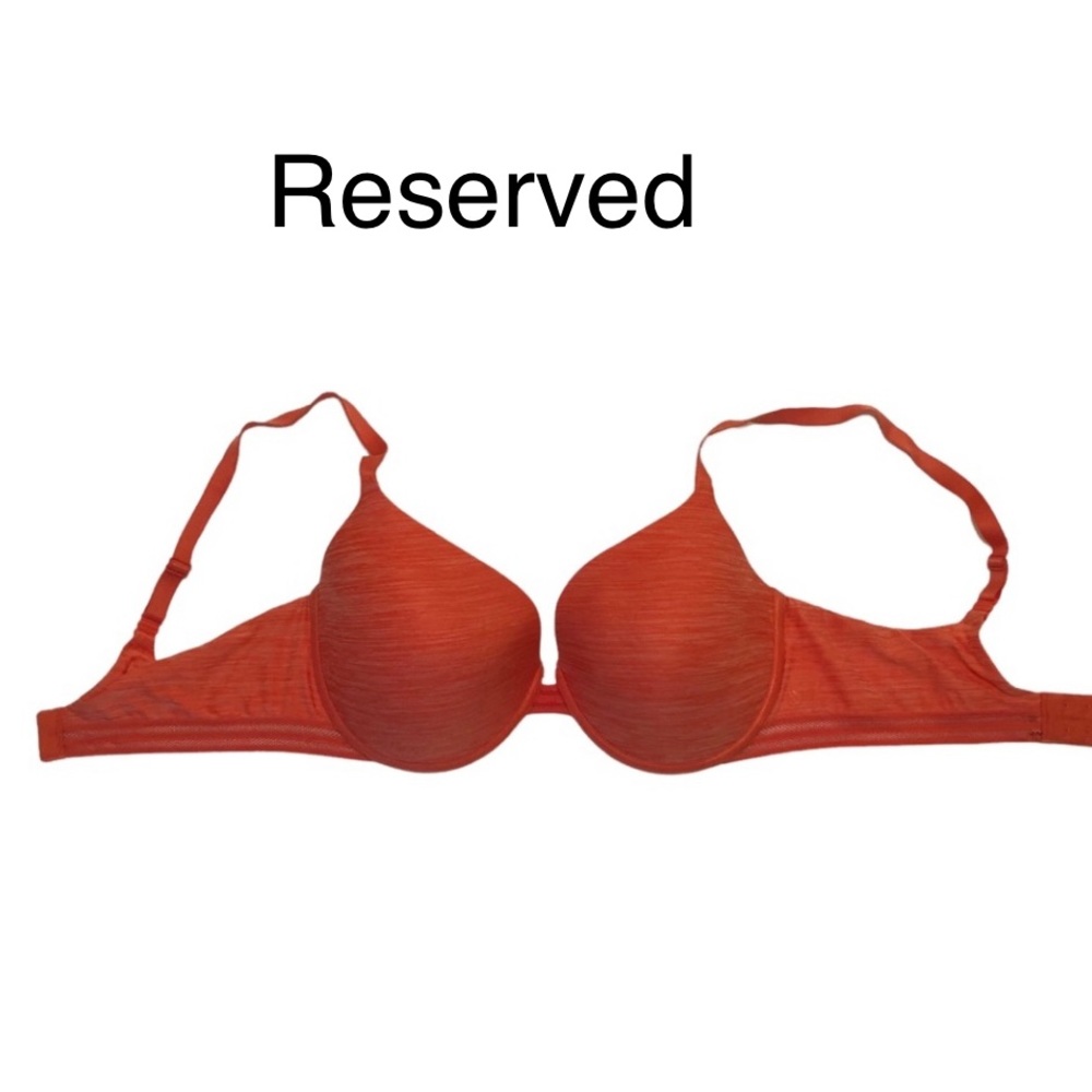 Victorias Secret Underwire Uplift Semi Demi Bra 36DD (E) in Pretty Orange Color - Picture 1 of 7